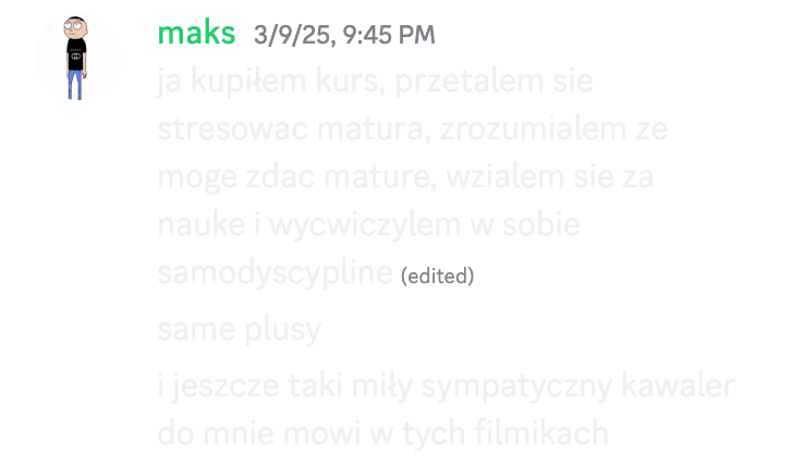 Opinia kursanta o kursie do matury podstawowej nr 48