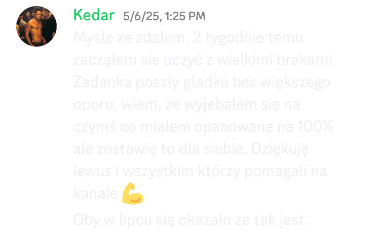 Opinia kursanta o kursie do matury podstawowej nr 42
