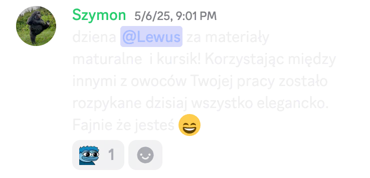 Opinia kursanta o kursie do matury podstawowej nr 34