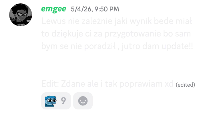 Opinia kursanta o kursie do matury podstawowej nr 27