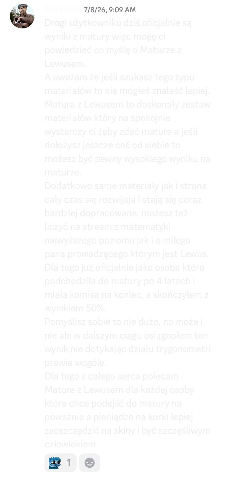 Opinia kursanta o kursie do matury podstawowej nr 13
