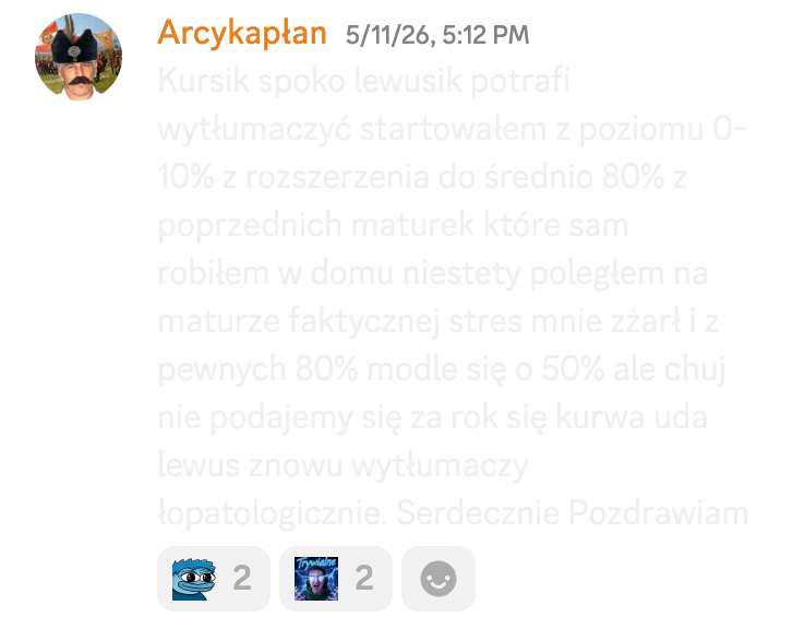 Opinia kursanta o kursie do matury rozszerzonej nr 28