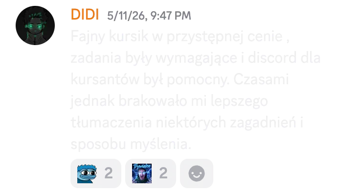 Opinia kursanta o kursie do matury rozszerzonej nr 22