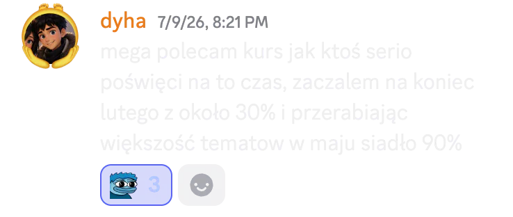 Opinia kursanta, który poprawił wynik z około 30% do 90%